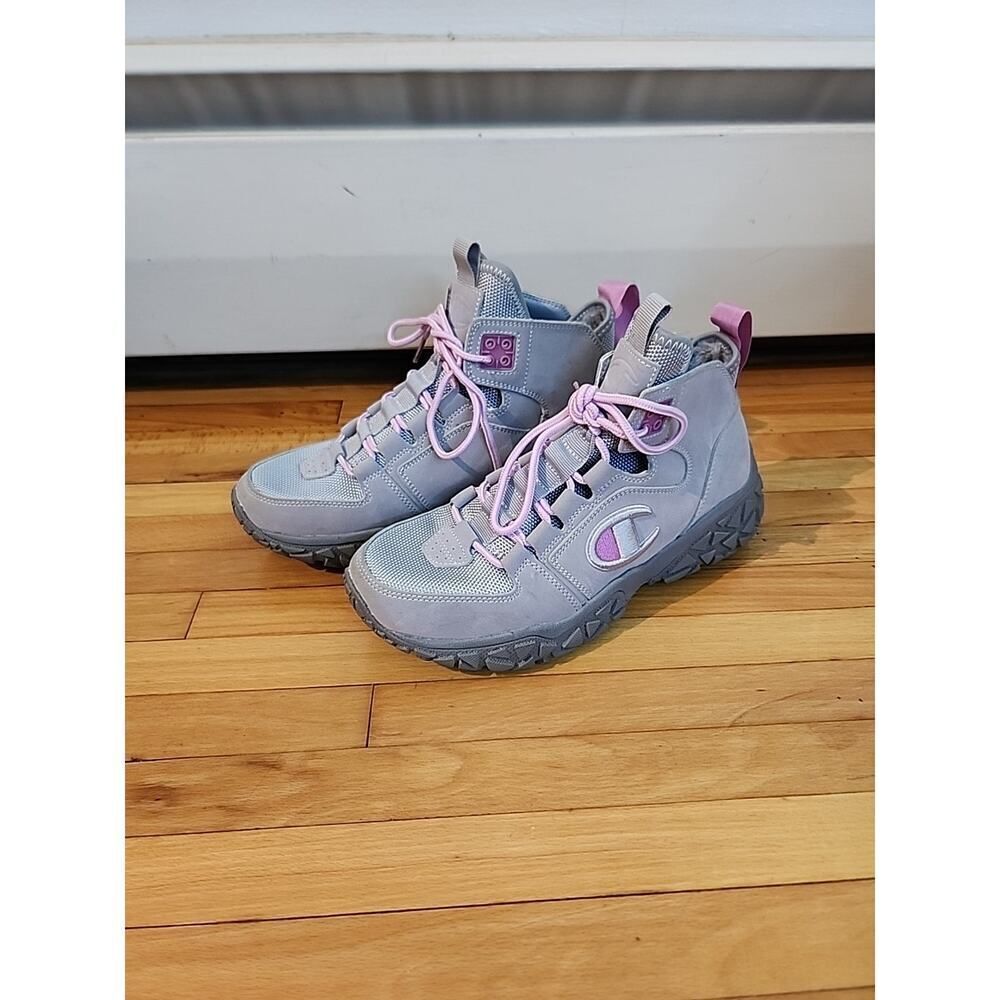 New Champion Tank Grid Athletic Youth Sneaker/ Boots Pink Gray Youth 6.5 NEW